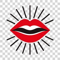 Stylized Heart Lips Logo Radiating Bold Creativity