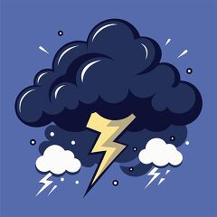 Stylized Lightning Storm Illustration