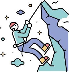 Stylized Rock Climber Illustration