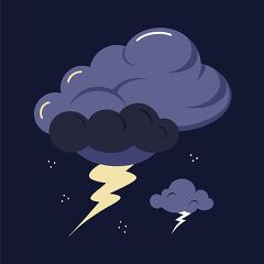 Stylized Storm Cloud with Lightning Bolt