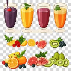 Superfoods Smoothie and Juice Assortment Display