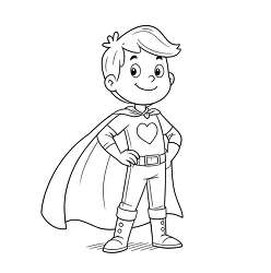Superhero Boy Coloring Page