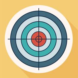 target with crosshair blue rings