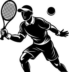 tennis player serving silhouette