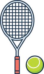 Tennis racket and ball