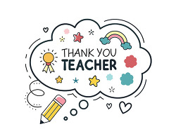 Thank you teacher speech bubble classroom appreciation message