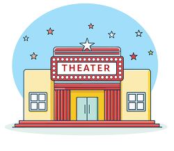 theater building with star lights illustration