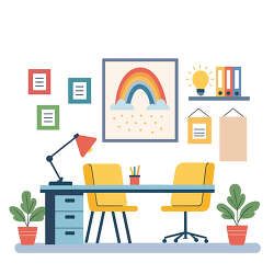 Therapy Office With Yellow Chairs