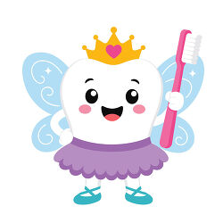 Tooth Fairy Holding Toothbrush