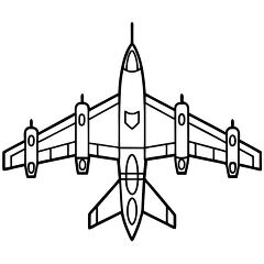 top View of Military Airplane