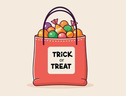 trick or treat candy bag full of sweets
