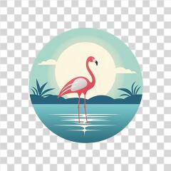 Unique Boho Logo Design Featuring a Flamingo in Nature