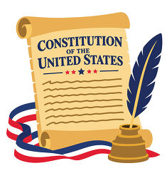 United States Constitution Scroll With Quill