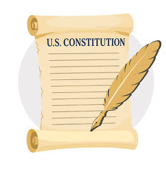 US Constitution Parchment With Quill