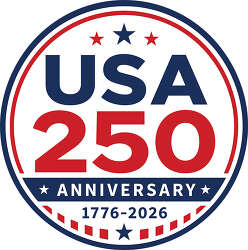 USA 250 Anniversary Round Badge