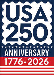 USA 250 Anniversary Stamp Badge