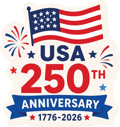 USA 250th Anniversary American Flag Emblem
