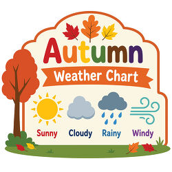 utumn Weather Chart with Seasonal Forecast Symbols
