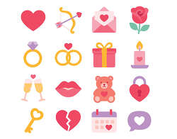 Valentines Day icon set