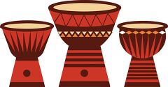 Variety of African Drums Showcased in Colorful Design