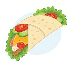 vegetable wrap sandwich illustration