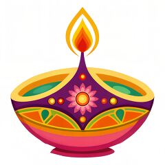 Vibrant Diya Symbolizing Happiness for Diwali Celebration