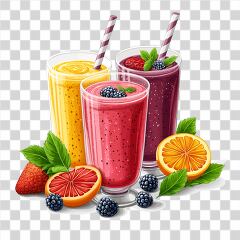 Vibrant Smoothies Featuring Fresh Fruits and Veggies