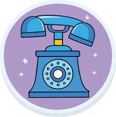 Vintage Blue Telephone Clipart