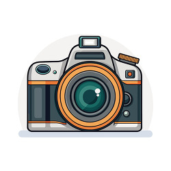 Vintage Style Camera Front View Illustration