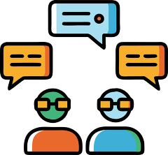 Virtual reality chatroom icon in bold flat design style