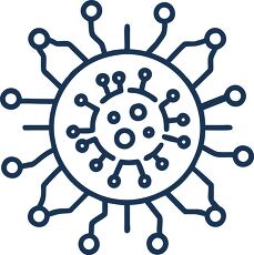 Virus Icon With Digital Connections