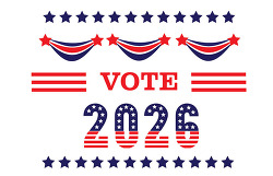 vote 2026 patriotic banner stars stripes election