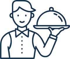 waiter holding tray icon