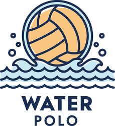 water polo ball and waves logo illustration