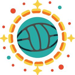 water polo ball Colorful Minimalist Clip Art