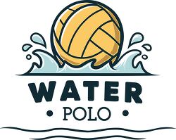 water polo ball with splash logo design
