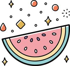 watermelon colorful playful icon clip art