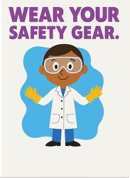 Wear Your Safety Gear Cartoon Educational Illustration