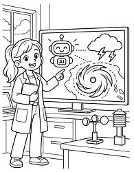 Weather Scientist Using AI To Track Hurricane Coloring