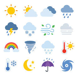 weather symbol forecast icon set collection