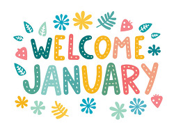 Welcome January floral winter header