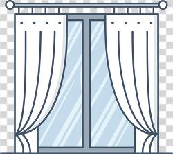 window with curtains flat vector