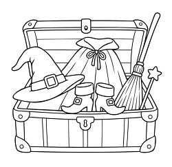 Witch Costume Chest Coloring Page