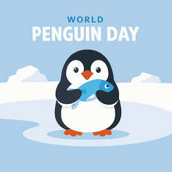 World Penguin Day Penguin With Fish