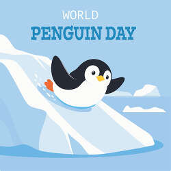 World Penguin Day Sliding Penguin