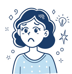 worried woman with confused face and question symbols