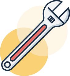 wrench adjustable metal tool illustration
