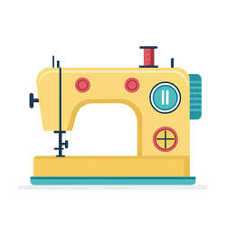 Yellow sewing machine clipart
