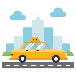 yellow taxi on city street