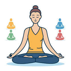 yoga woman sitting meditation illustration